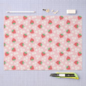 Papier Mousseline Fleurs de fraises Motif rose (Artisanat)