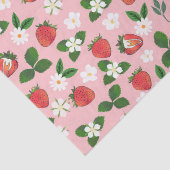Papier Mousseline Fleurs de fraises sucrées Aquarelle Florale (Détail)