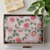 Papier Mousseline Fleurs de fraises sucrées Aquarelle Florale (Cadeau)