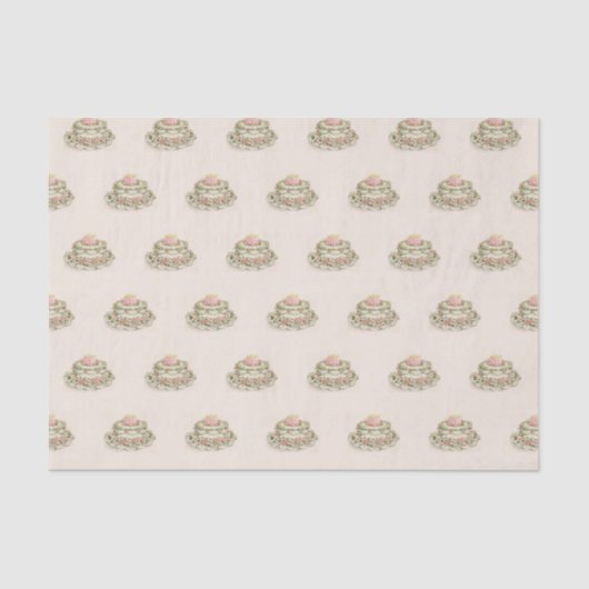 Papier Mousseline Fleurs de gâteaux roses d'anniversaire Découpage V (Recto)