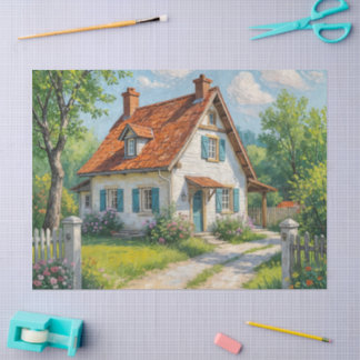 Papier Mousseline Fleurs de jardin rustique