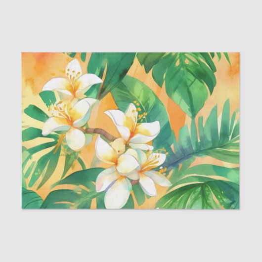 Papier Mousseline Fleurs de jasmin délicates (Recto)