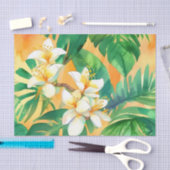 Papier Mousseline Fleurs de jasmin délicates (Artisanat)