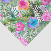Papier Mousseline Fleurs de jungle exotique de l'Aloha tropical (Détail)