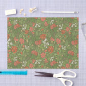 Papier Mousseline Fleurs de la Fête des Mères Rouge & Blanc Vert Fol (Artisanat)
