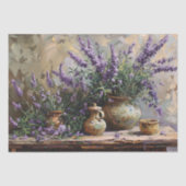 Papier Mousseline Fleurs de lavande dans les pots d'argile Découpage (Recto)