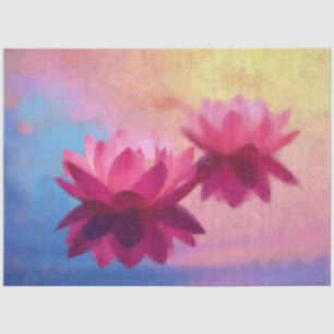 Papier Mousseline Fleurs de Lotus Abstraites colorées