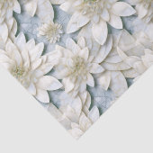 Papier Mousseline Fleurs de Lotus Bleues Blances (Détail)