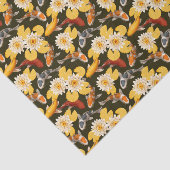 Papier Mousseline Fleurs De Lotus Jaunes Avec Poisson Loi (Détail)