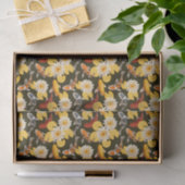 Papier Mousseline Fleurs De Lotus Jaunes Avec Poisson Loi (Cadeau)