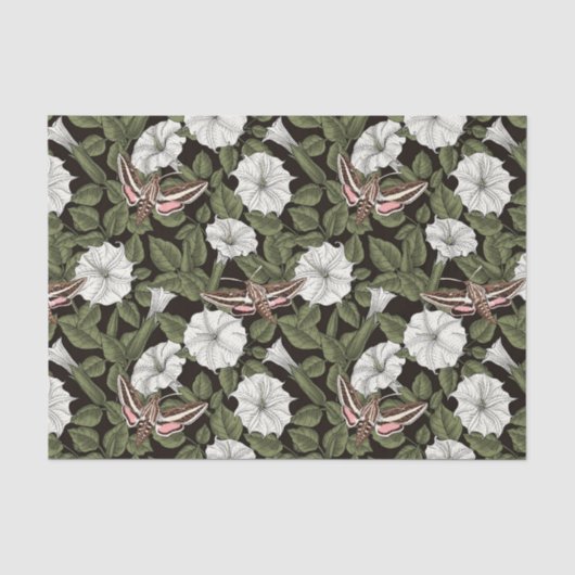 Papier Mousseline Fleurs de lune et sphinx Mois (Recto)
