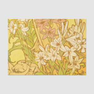 Papier Mousseline Fleurs de lys Art nouveau d'Alphonse Mucha