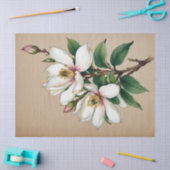 Papier Mousseline Fleurs de Magnolia (Artisanat)