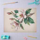 Papier Mousseline Fleurs de Magnolia (Artisanat)