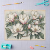 Papier Mousseline Fleurs de Magnolia (Artisanat)