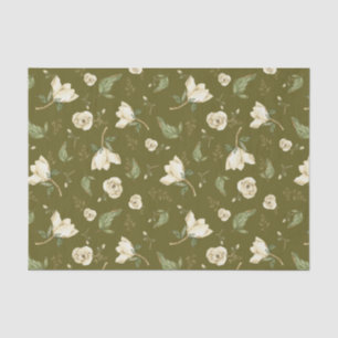 Papier Mousseline Fleurs de Magnolia et nature botanique Feuille
