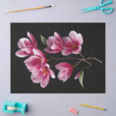 Papier Mousseline Fleurs de Magnolia Rose (Artisanat)