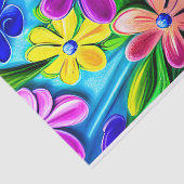 Papier Mousseline Fleurs de marguerite colorées (Détail)