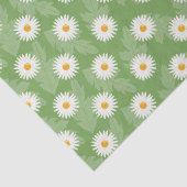 Papier Mousseline Fleurs de marguerite en fleurs Motif sur vert (Détail)