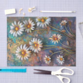 Papier Mousseline Fleurs de marguerite Joli Fleur sauvage Floral Nat (Artisanat)