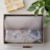 Papier Mousseline Fleurs de mariage aquarelle pastel bleu beige (Cadeau)