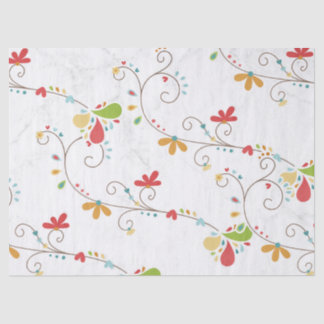Papier Mousseline Fleurs de motif de couleur d'eau Fond personnalisé