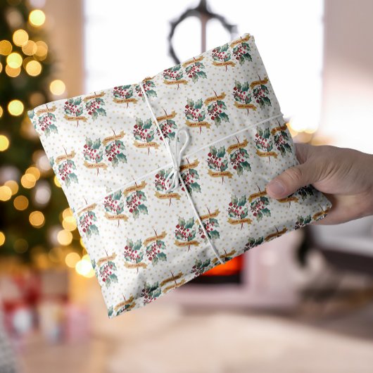 Papier Mousseline Fleurs de Noël