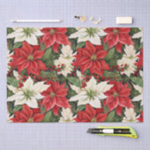 Papier Mousseline Fleurs de Noël (Artisanat)