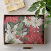 Papier Mousseline Fleurs de Noël (Cadeau)