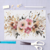 Papier Mousseline Fleurs de noël colorées (Artisanat)