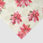 Papier Mousseline Fleurs de Noël Poinsettia classiques (Détail)