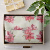 Papier Mousseline Fleurs de Noël Poinsettia classiques (Cadeau)