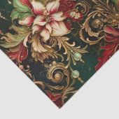 Papier Mousseline Fleurs de Noël sur la page Découpage verte (Détail)