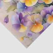 Papier Mousseline Fleurs de Pansy délicates dans l'aquarelle douce (Détail)