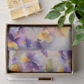 Papier Mousseline Fleurs de Pansy délicates dans l'aquarelle douce (Cadeau)