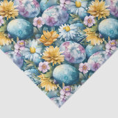 Papier Mousseline Fleurs De Pâques Et Oeufs Colorés (Détail)