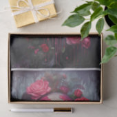 Papier Mousseline Fleurs de passion Larmes à feu, Goth Crâne & Roses (Cadeau)