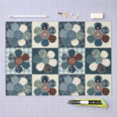 Papier Mousseline Fleurs de Patchwork (Artisanat)