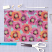 Papier Mousseline Fleurs de pavot (Artisanat)