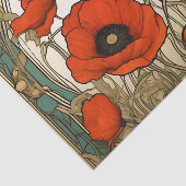 Papier Mousseline Fleurs de pavots Art Nouveau (Détail)