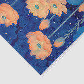 Papier Mousseline Fleurs de Pêche Orange & Découpage Turquoise Gauch (Détail)