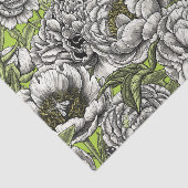 Papier Mousseline Fleurs de pivoines blanches et moisissures (Détail)