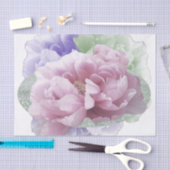 Papier Mousseline Fleurs de pivoines Papier Tissu Multicolor (Artisanat)