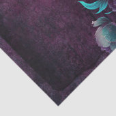 Papier Mousseline Fleurs de pivoines violettes et Turquoises Découpa (Détail)