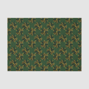 Papier Mousseline Fleurs de poinsététie métallique-12-Green-Gold-TIS