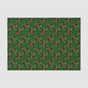 Papier Mousseline Fleurs de Poinsététie métallique-8-Vert-Or-TISSUE