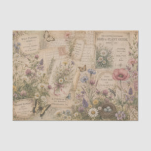 Papier Mousseline Fleurs de prairie vintage catalogues de graines de