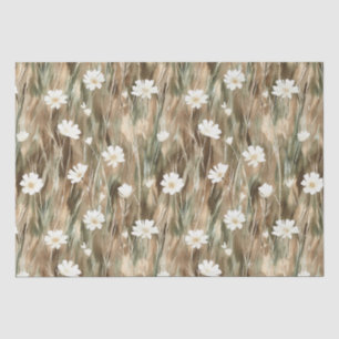 Papier Mousseline Fleurs de printemps blanches Anniversaire