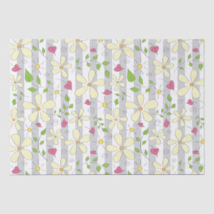 Papier Mousseline Fleurs de printemps camomille marguerite floral he