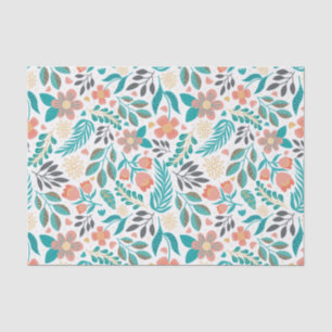 Papier Mousseline Fleurs de printemps colorées mignonnes motif